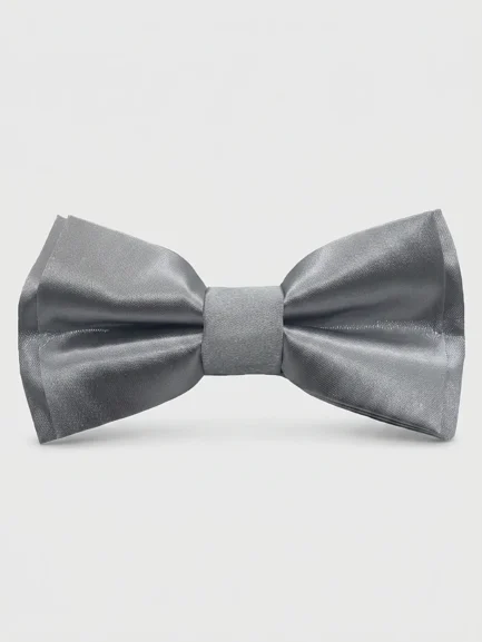 Bow tie silver shiny satin Bow tie silver shiny satin