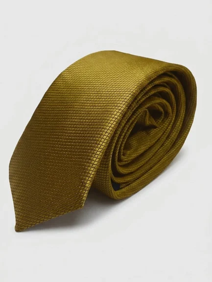 Dark gold jacquard tie