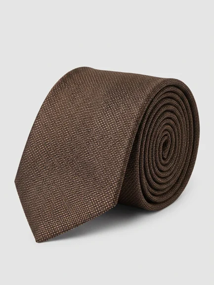 Black melange jacquard tie
