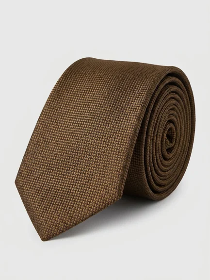 Tie dark green jacquard