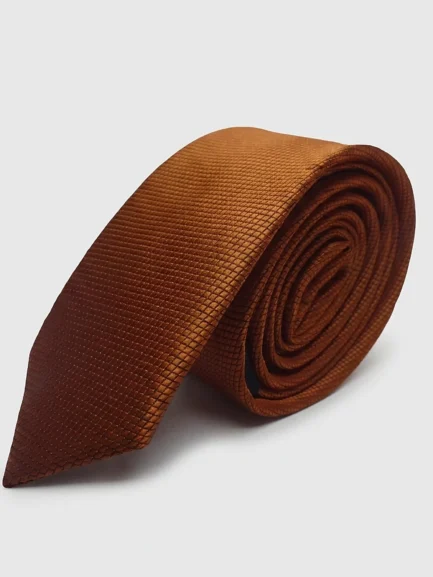 Dark orange jacquard tie