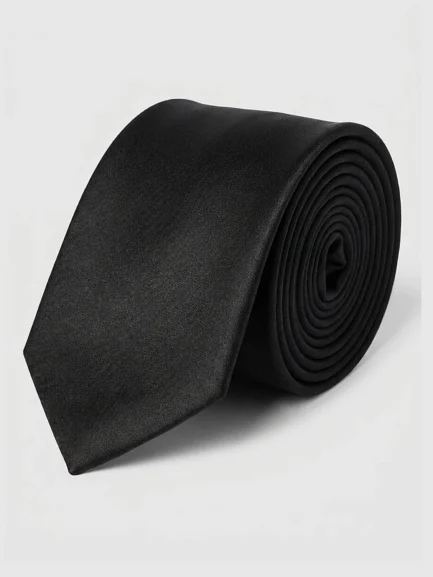 Tie black satin