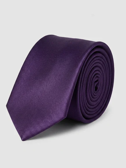 Tie dark purple satin