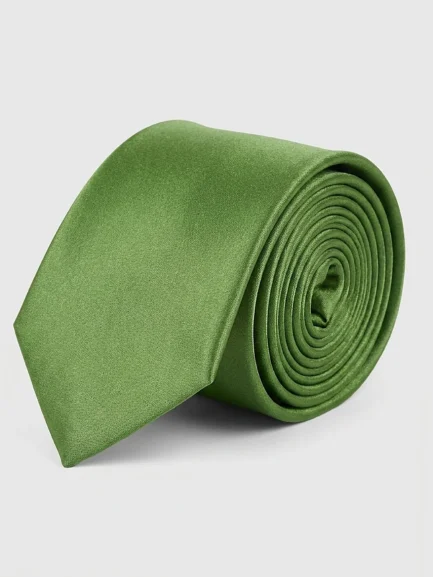 Tie green satin