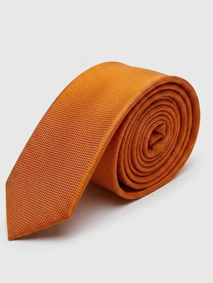 Tie orange jacquard