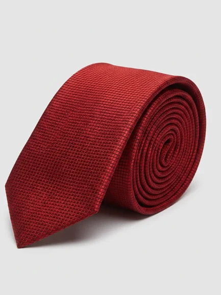 Tie burgundy jacquard