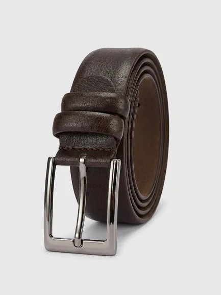 Men's belt, dark brown, eco leather Men's belt, dark brown, eco leather