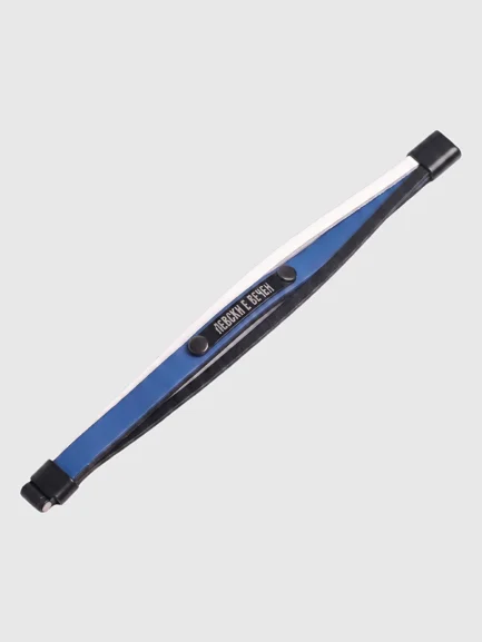 Leather bracelet with white and blue edging "Levski forever"