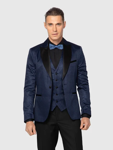 Gray Jacquard Sharp Lapel Tuxedo
