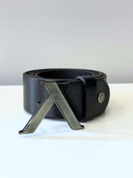 Men's belt Levski from black calf leather Men's belt Levski from black calf leather