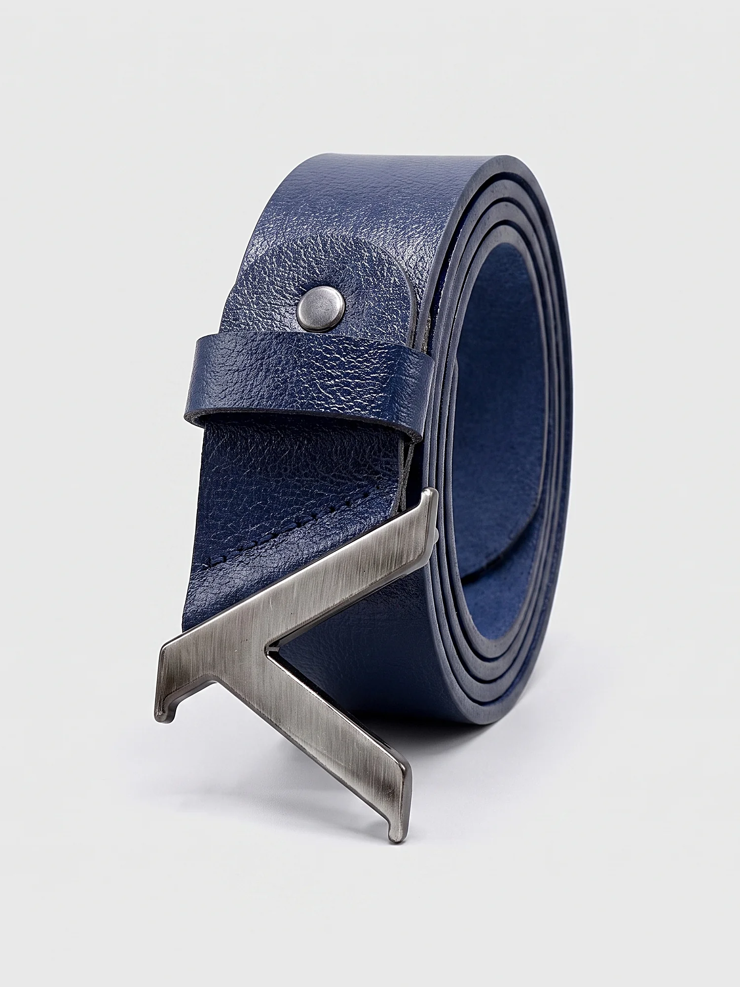 Мen's belt Levski from dark blue calf leather Мen's belt Levski from dark blue calf leather