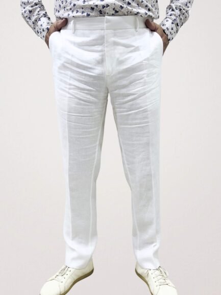 White linen pants