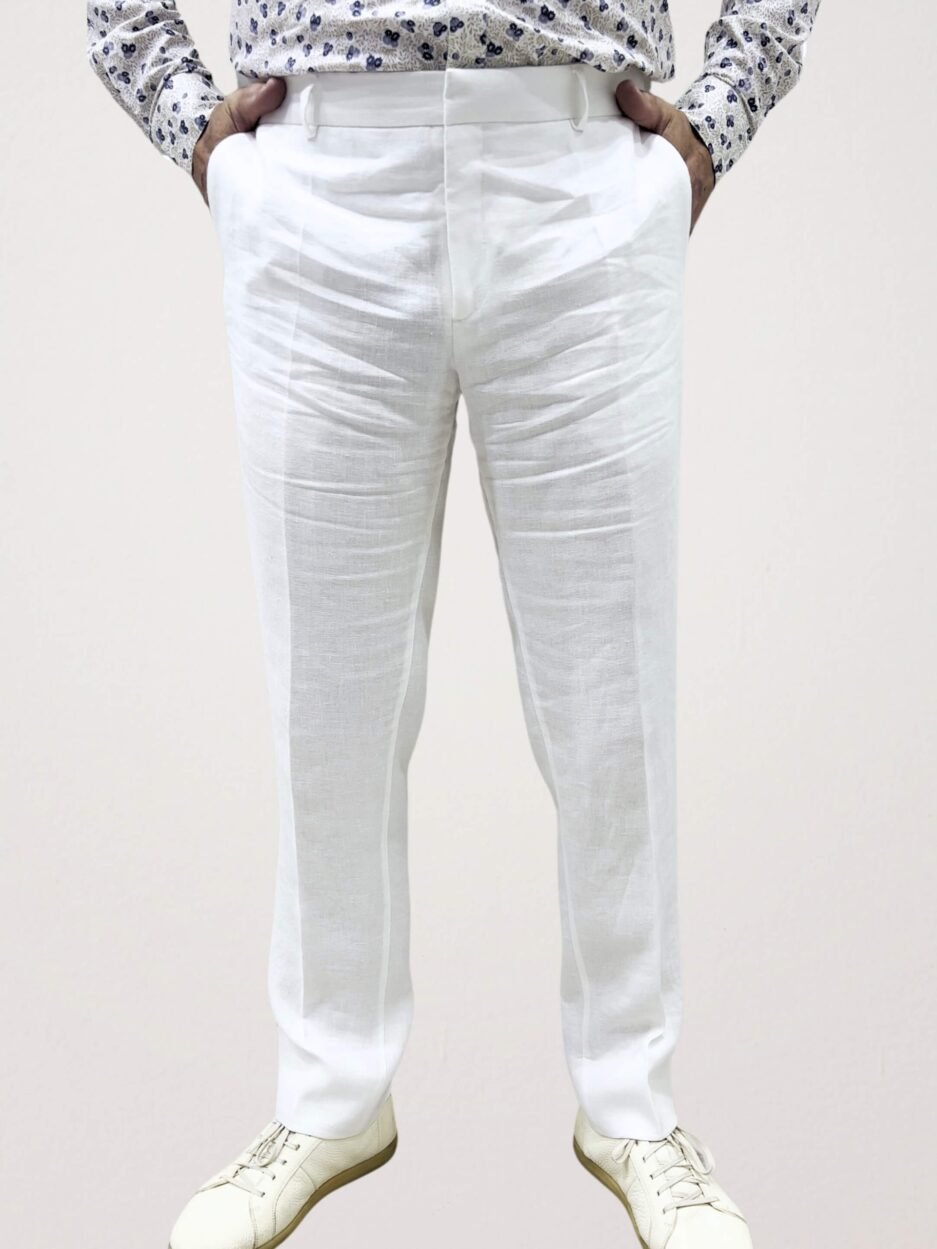 White linen pants