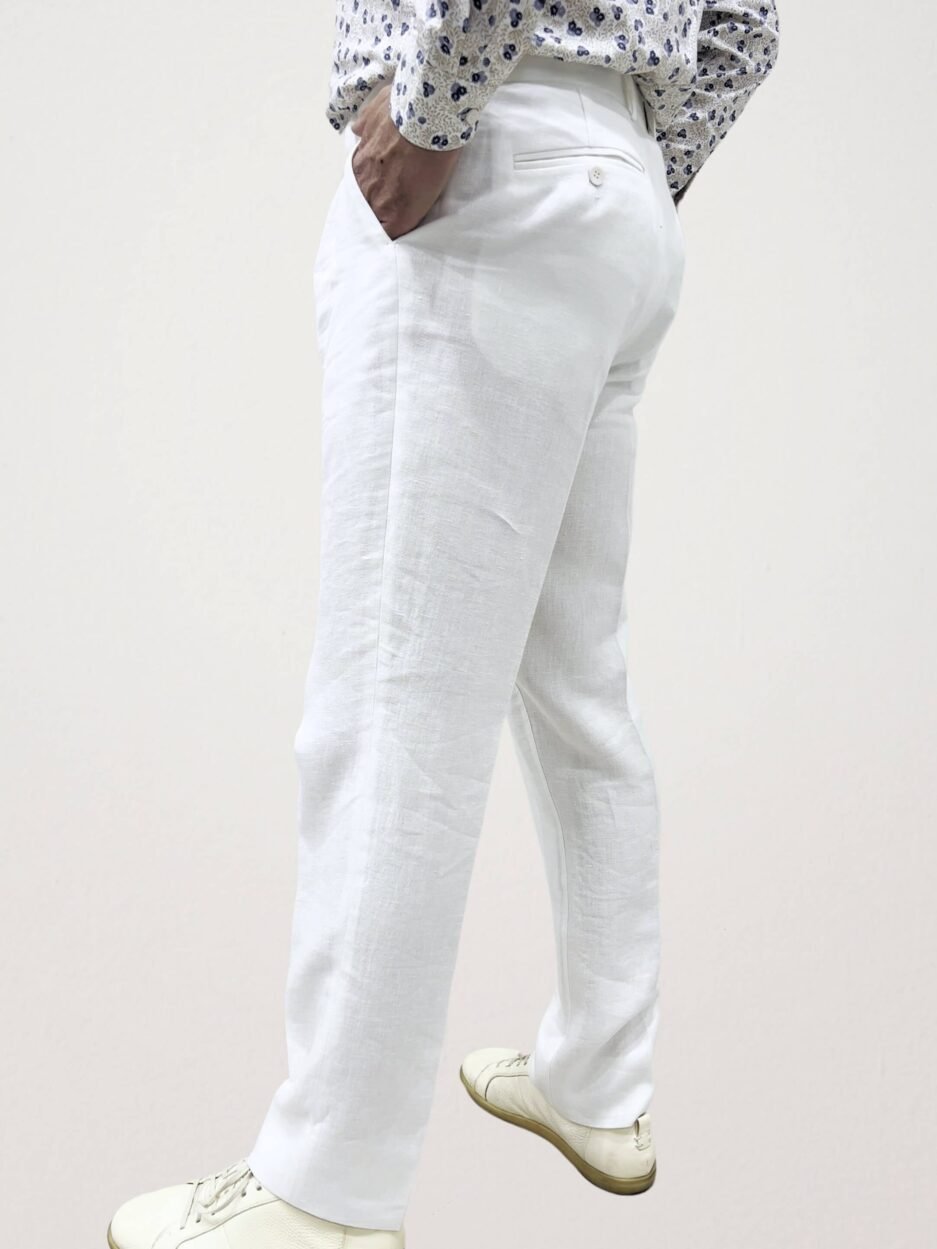 White linen pants