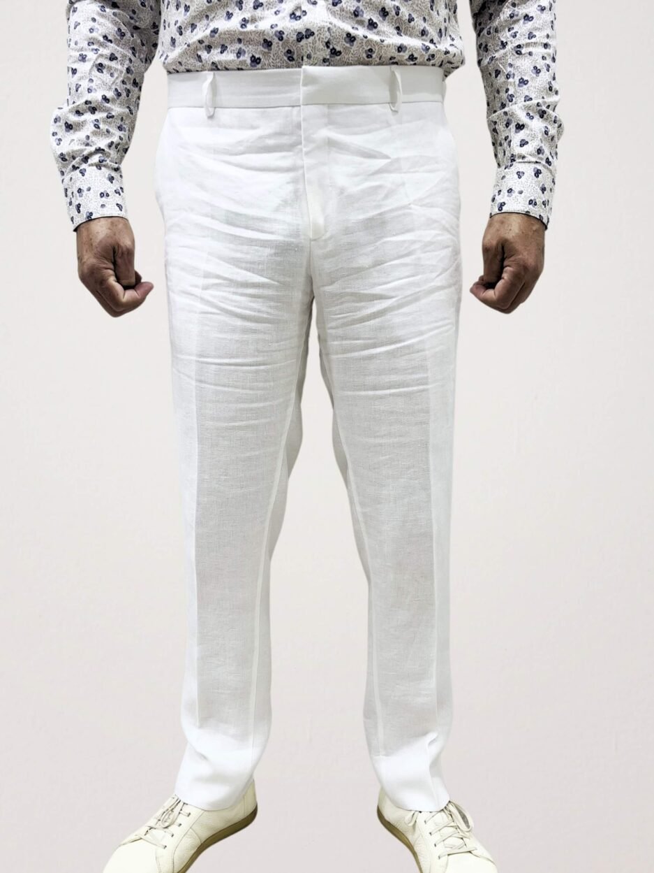 White linen pants