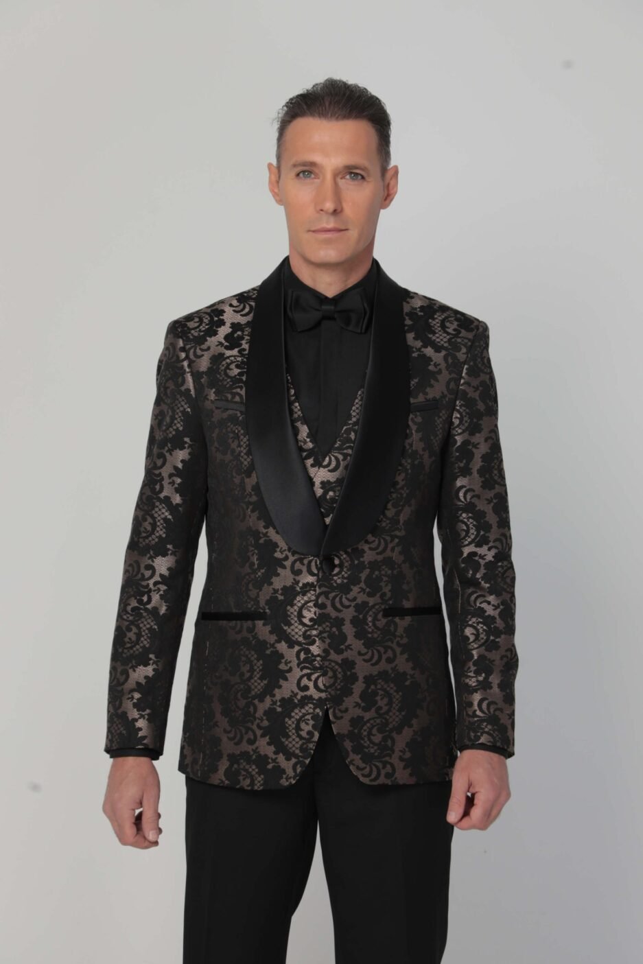 Blue Jacquard Shawl Collar Tuxedo (Копие) (Копие)
