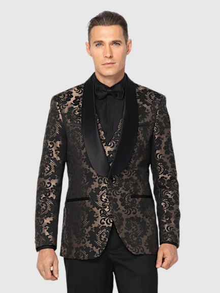 Blue Jacquard Shawl Collar Tuxedo (Копие) (Копие)