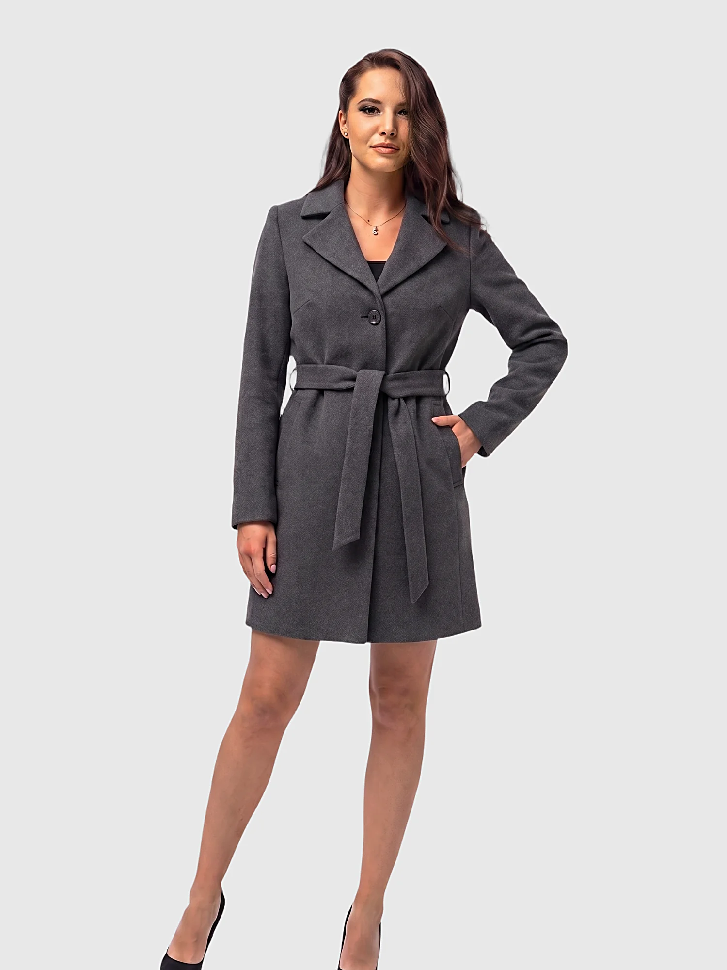Women's short coat Shine gray check (Копие) (Копие) Women's short coat Shine gray check (Копие) (Копие)