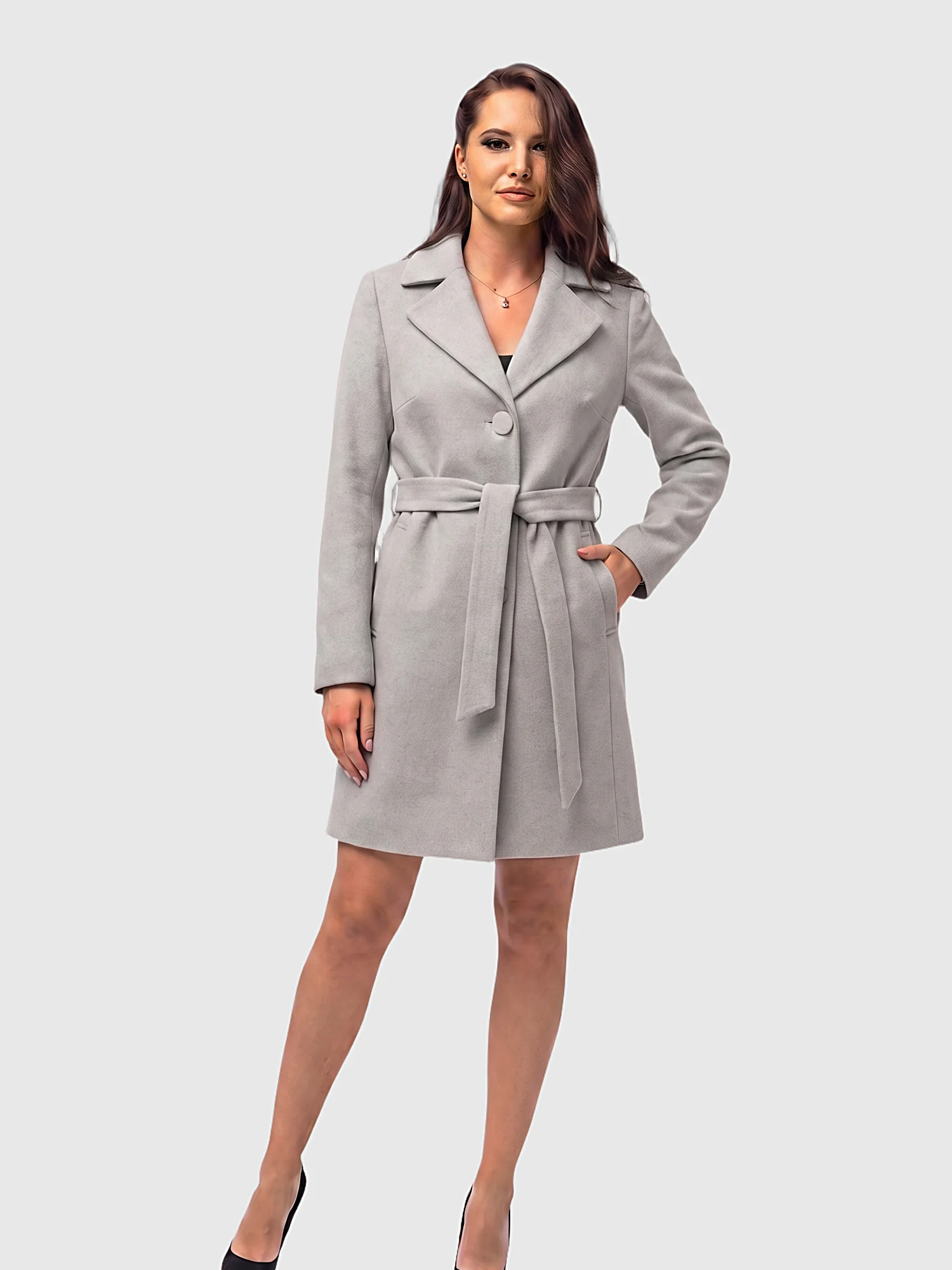 Women's short coat Shine gray check (Копие) (Копие) Women's short coat Shine gray check (Копие) (Копие)