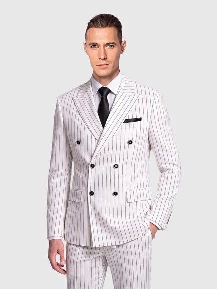 Mafia White Black Pinstripe